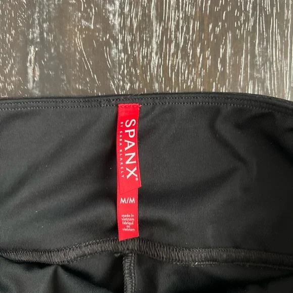 Spanx Faux Leather Hip Zip Leggings in Black - Picture 2 of 5